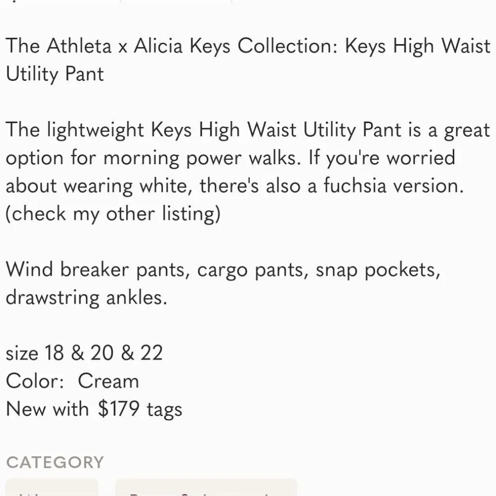 Athleta X Alicia Keys Utility Pants BEYOND SOFT ABSOLUTELY FABULOUS PANTS!